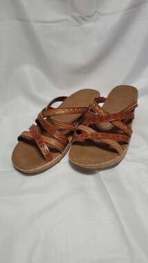Skechers Cali Beverlee Delicate Glow Wedge Sandals Brown Luxe Foam